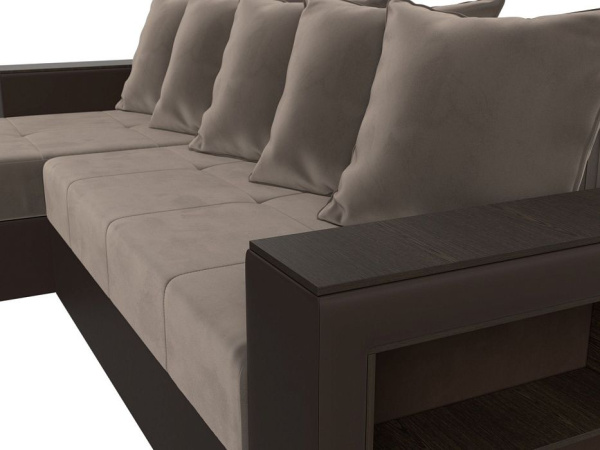 Диван угловой Дубай Лайт левый угол Велюр\Экокожа