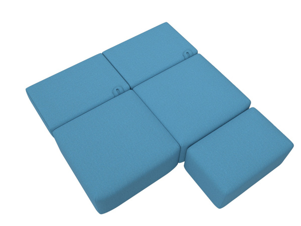 Диван прямой модульный с пуфом Лига-060 НПБ Рогожка