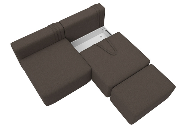 Диван прямой модульный с пуфом Лига-060 НПБ Рогожка