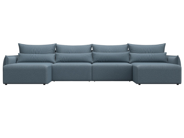 Диван П-образный Лига-051 НПБ Лонг Велюр (NESS 12 серый)