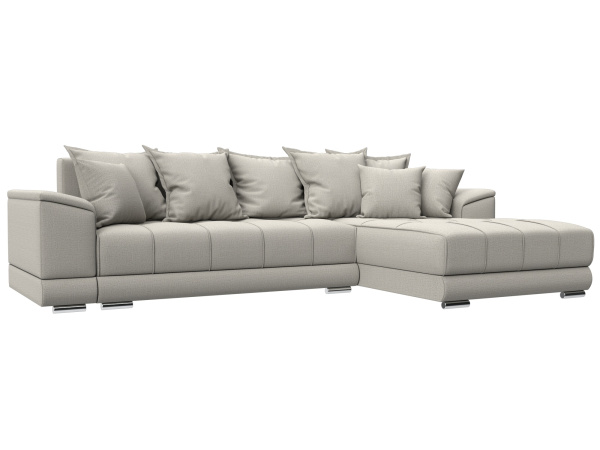 Диван угловой НордСтар правый угол Рогожка (Амур 02 бежевый)