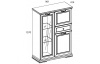 Шкаф с витриной 1V2D1S СЕВИЛЛА
