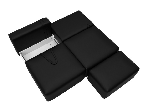 Диван прямой модульный с пуфом Лига-060 НПБ Экокожа