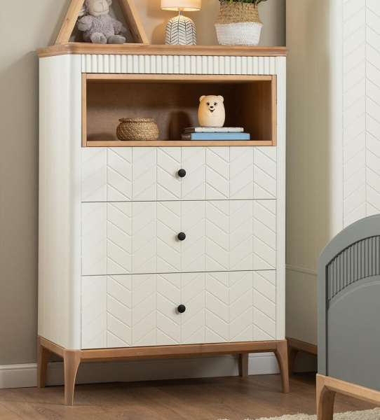 Комод Вида №29 (Фасад Ёлка, Цвет Эмаль,  Высота ножек 180)