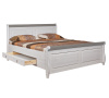 Кровать двуспальная Мальта М с ящиками 180 (белый воск/серый)