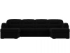 Диван П-образный Бостон Микровельвет (Черный)