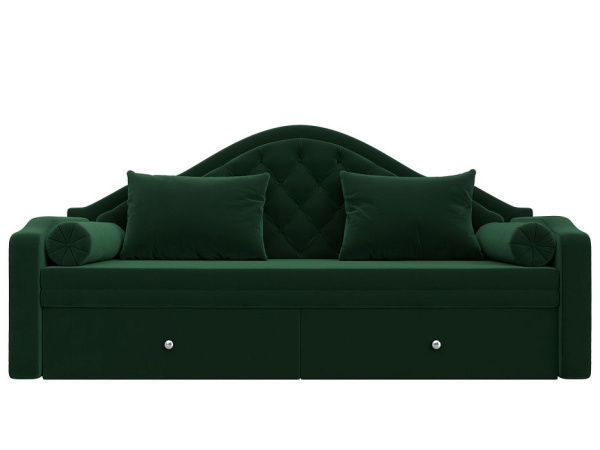 Диван детский прямой Сойер Велюр (Зеленый)